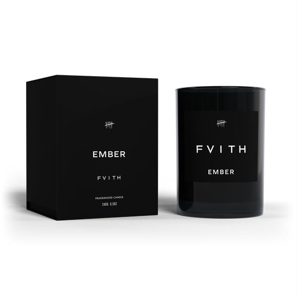 Ember Large HandPoured Scented Black Candle FVITH
