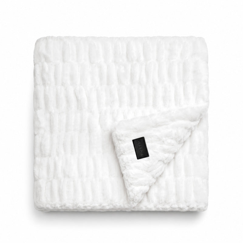 MONROE | White Soft Faux Fur Blanket – FVITH