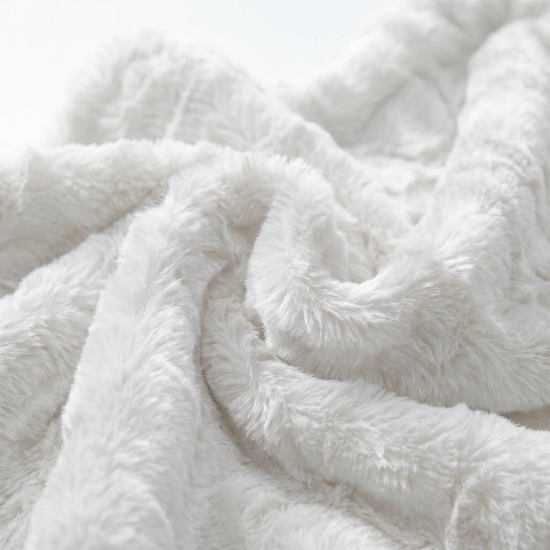 MONROE | White Soft Faux Fur Blanket – FVITH