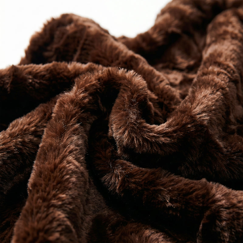 SLOANE | Brown Soft Faux Fur Blanket – FVITH