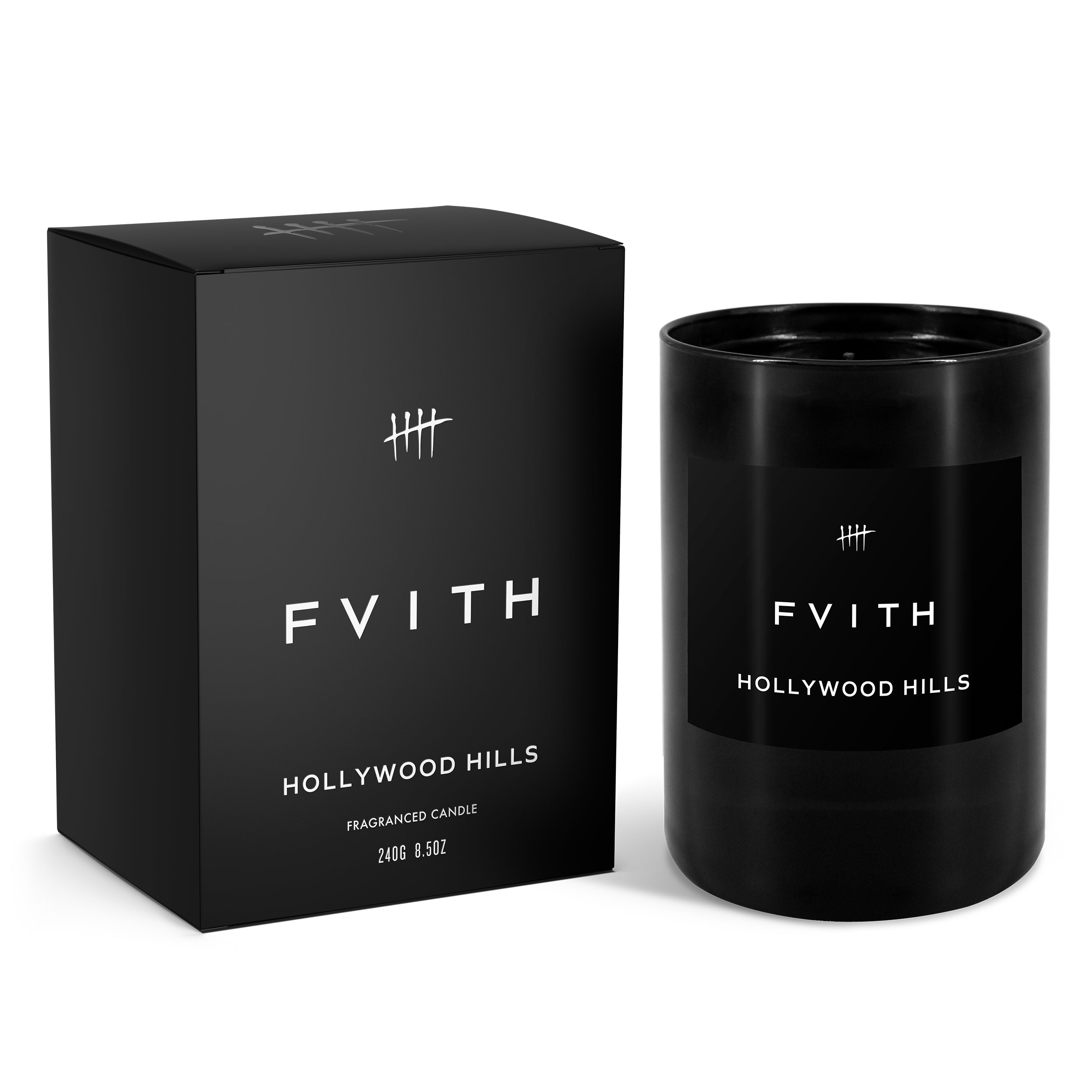 HOLLYWOOD HILLS Large Scented Black Candle FVITH